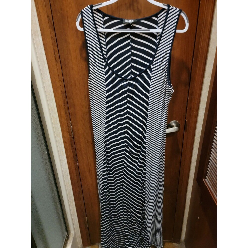 Relaxx Dress Blue/ White Stripes Sz 2X
